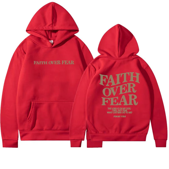 Faith over Fear Christian Hoodie Christian Sweatshirt Jesus Hoodie Trendy Hoodie Bible Verse Shirt Unisex Aesthetic Clothes