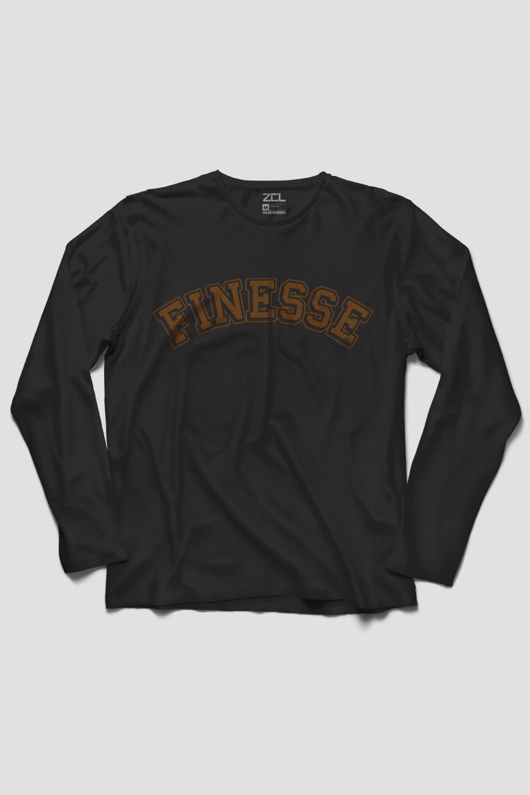 Finesse Long Sleeve Tee (Brown Logo) - Zamage