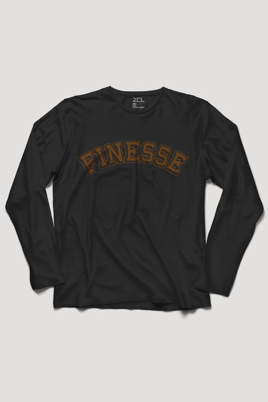 Finesse Long Sleeve Tee (Brown Logo) - Zamage