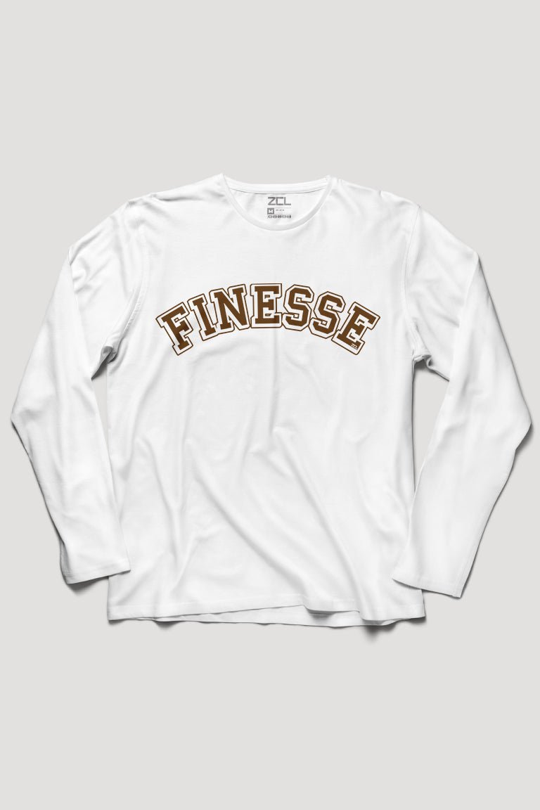 Finesse Long Sleeve Tee (Brown Logo) - Zamage