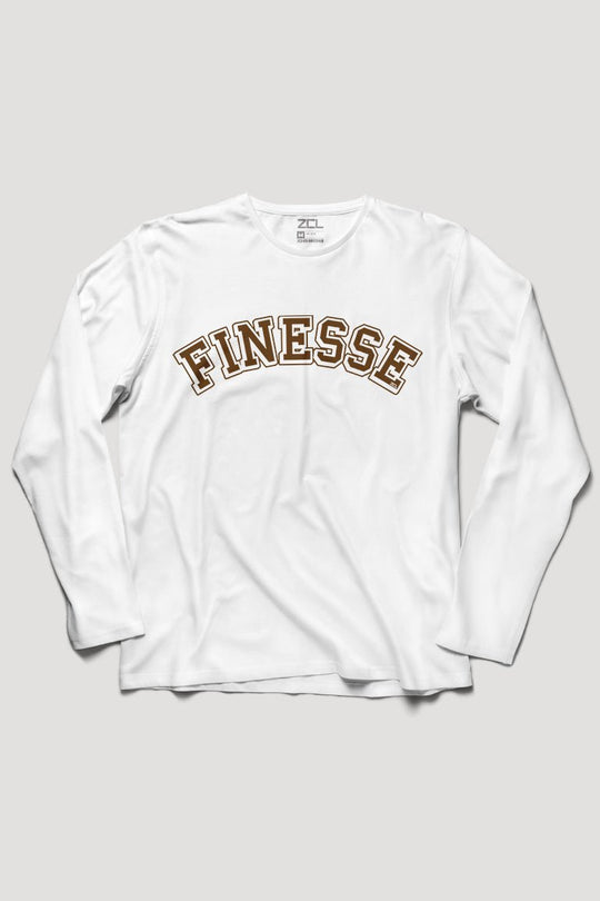Finesse Long Sleeve Tee (Brown Logo) - Zamage