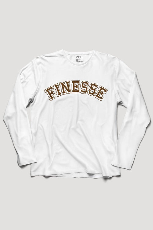 Finesse Long Sleeve Tee (Brown Logo) - Zamage