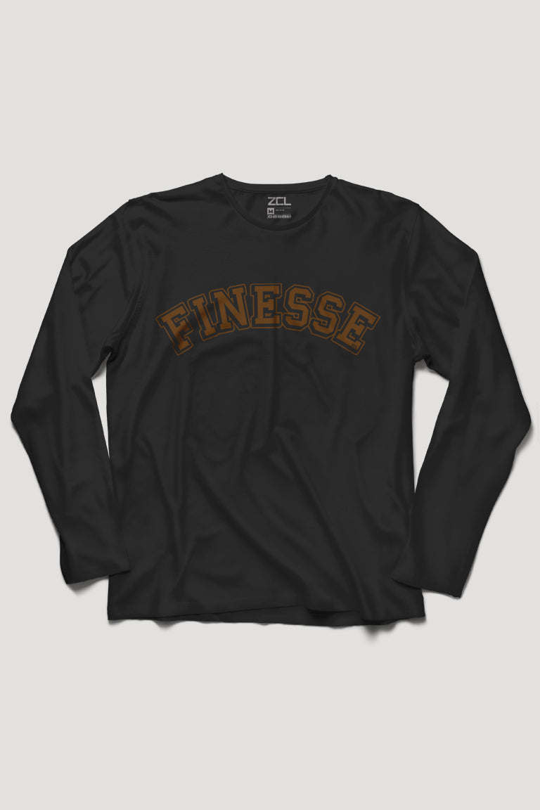 Finesse Long Sleeve Tee (Brown Logo)