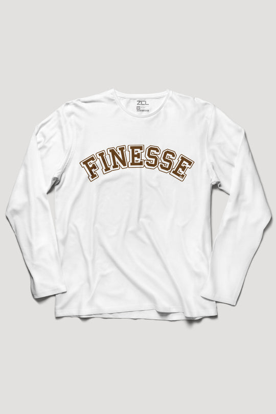 Finesse T-shirt met lange mouwen (bruin logo)