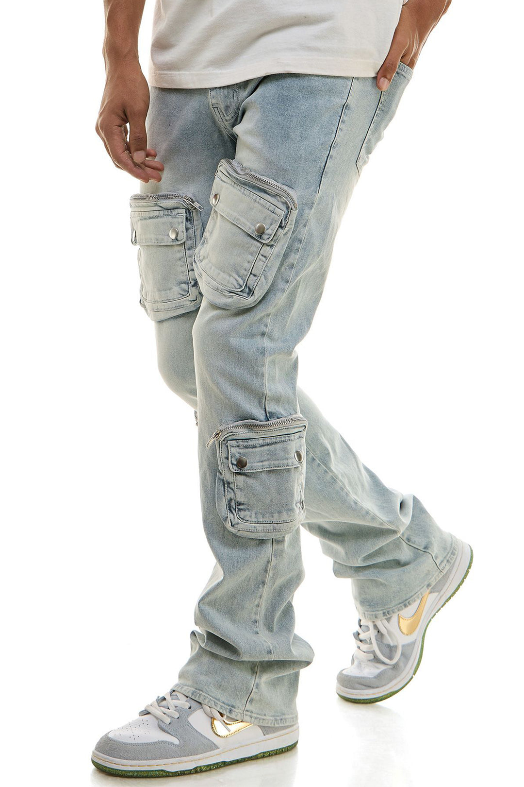 Dayshade Cargo Stacked Denim (Blue Wash)