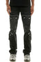 Nightshade Zip Cargo Stacked Denim (Black Wash)