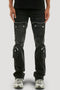 Nightshade Zip Cargo Stacked Denim (Black Wash)