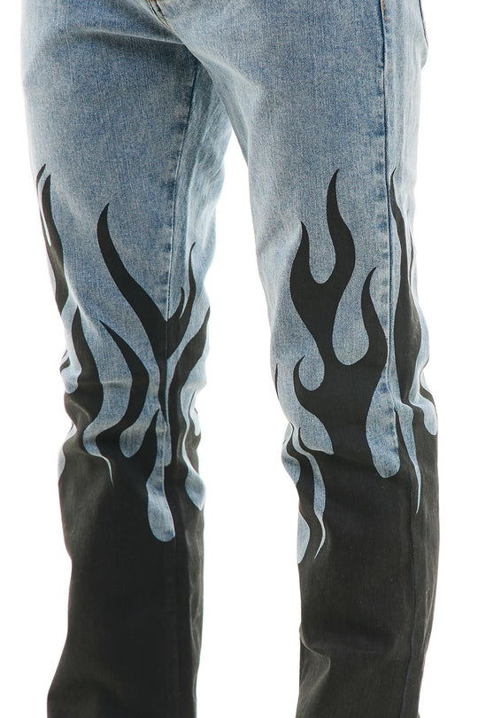 Inferno Rise Stacked Denim (Blue Wash)