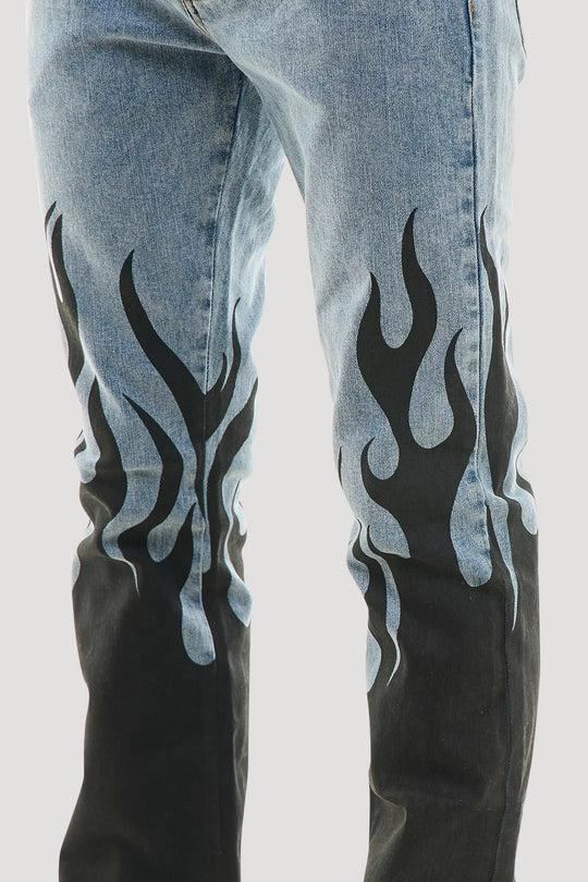 Inferno Rise Stacked Denim (Blue Wash)