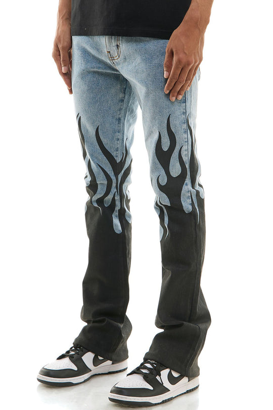 Inferno Rise Stacked Denim (Blue Wash)