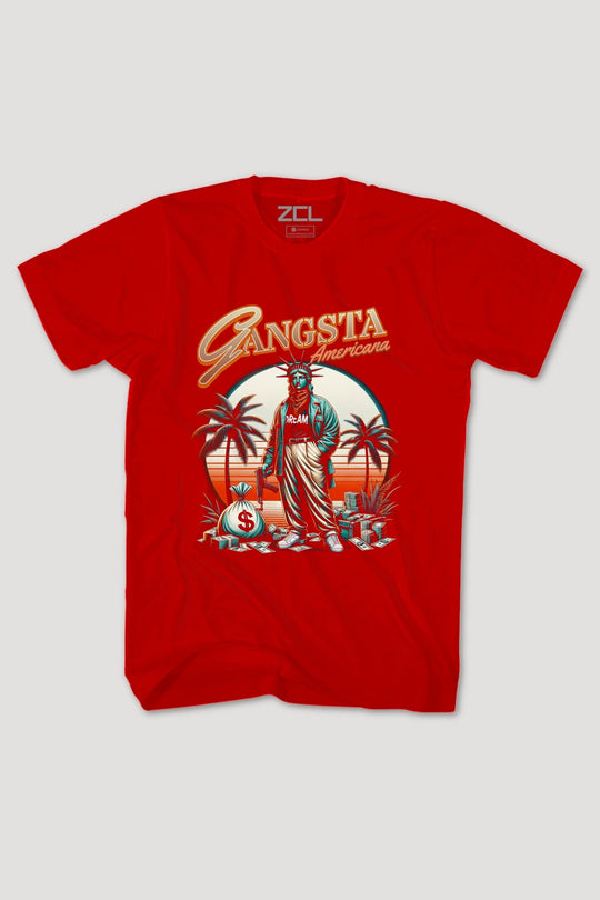 Gangsta Americana Tee (Multi Color Logo) - Zamage