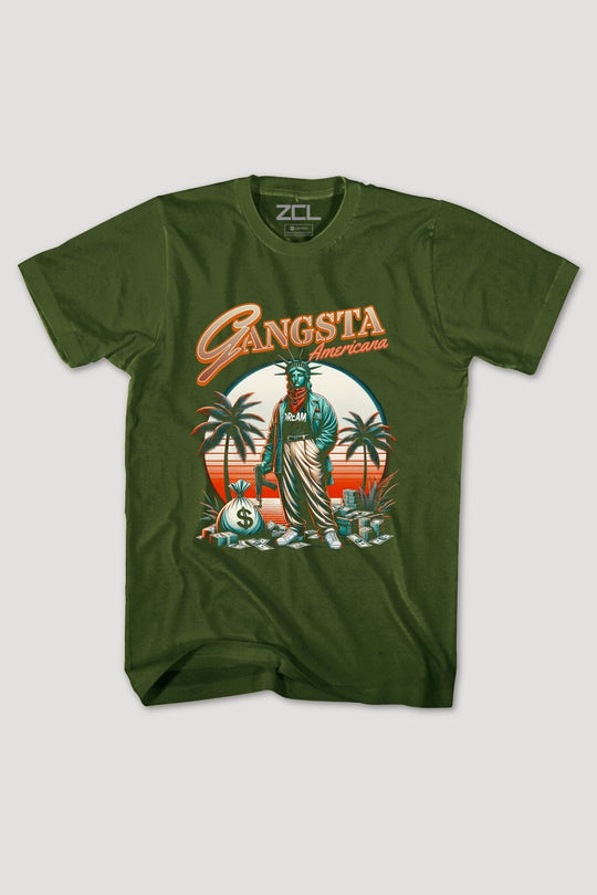 Gangsta Americana Tee (Multi Color Logo) - Zamage