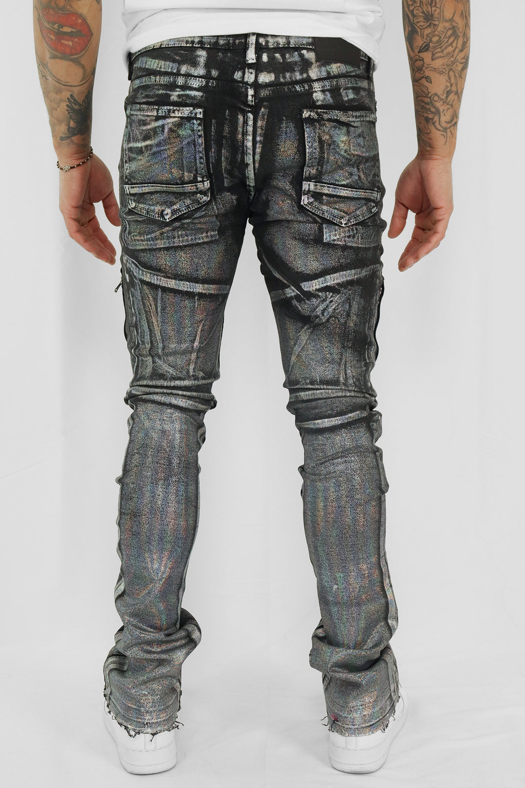 Go All Out Stacked Denim (Jet Black) (M5771T) - Zamage