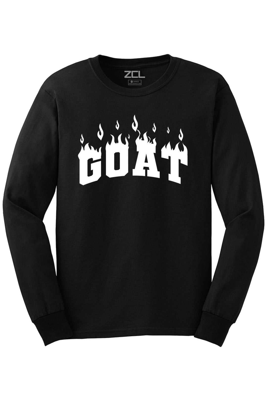 Goat Flame Long Sleeve Tee (White Logo) - Zamage