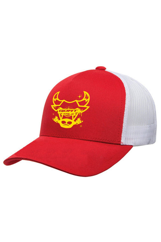 Goat Talk Retro Trucker Hat (Yellow Logo) - Zamage