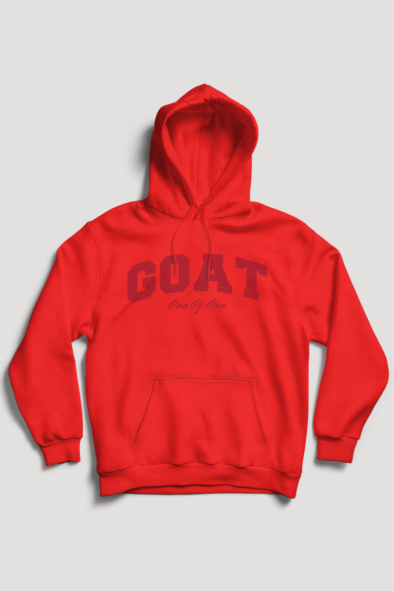 Geitenhoodie (rood logo)