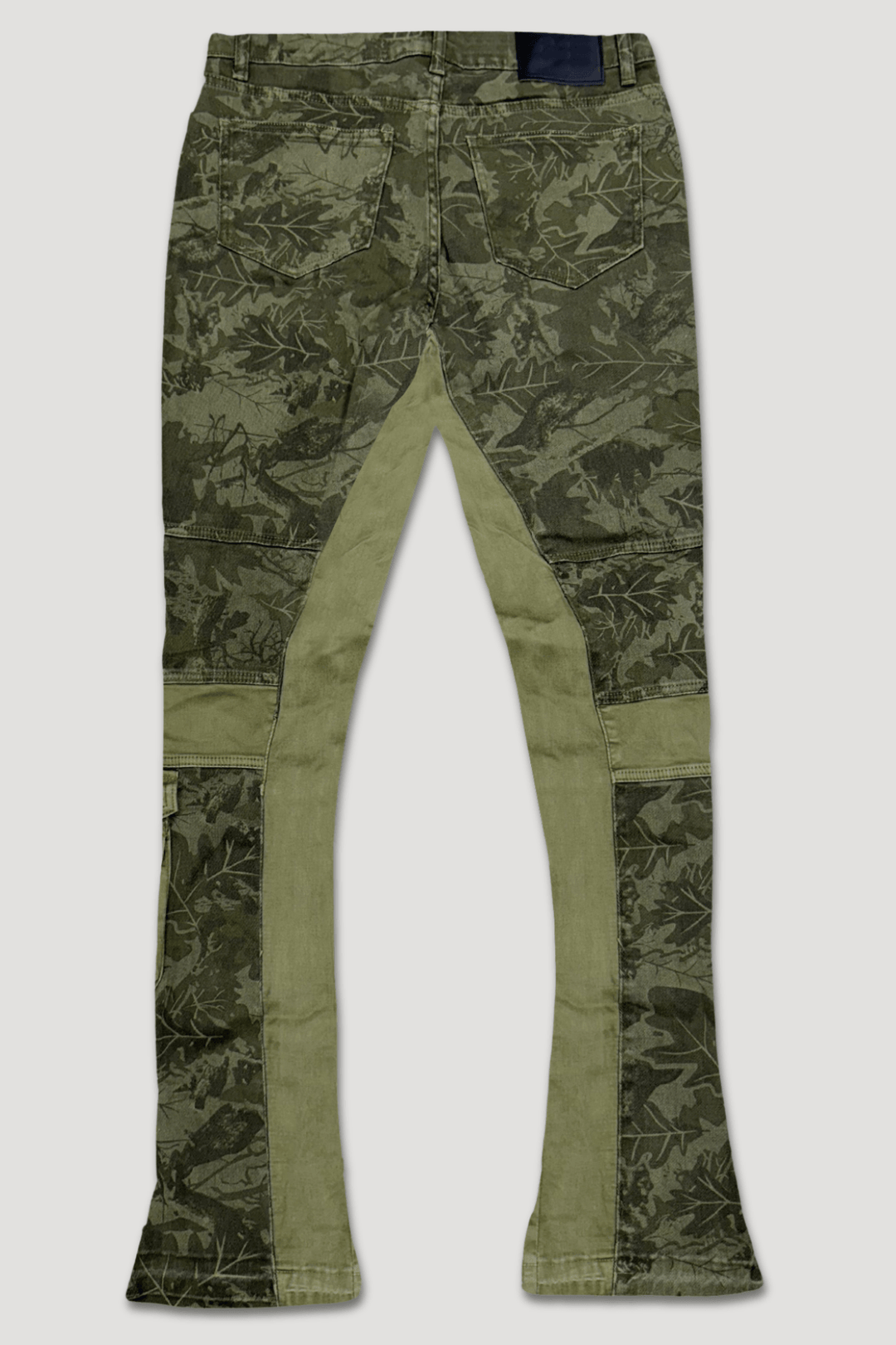 Green Leaf Stacked Denim (Olive) - Zamage