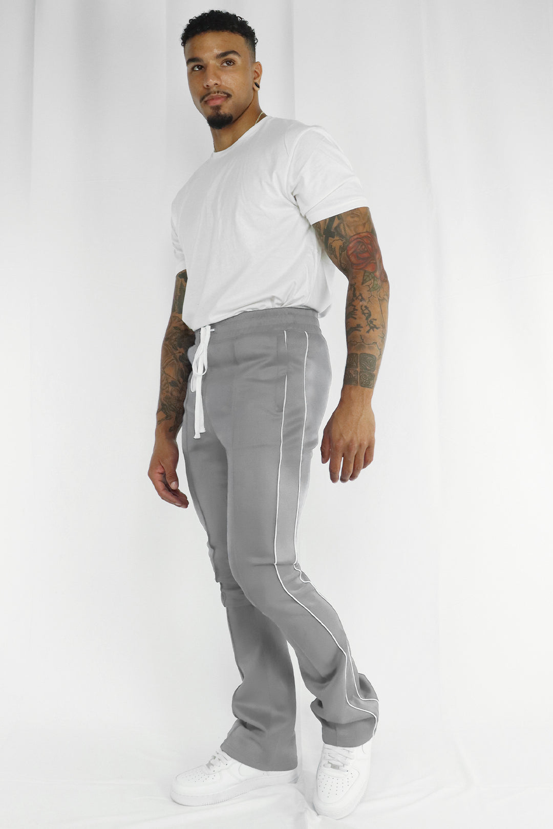 Stacked Track Pant (Cream) – Zamage