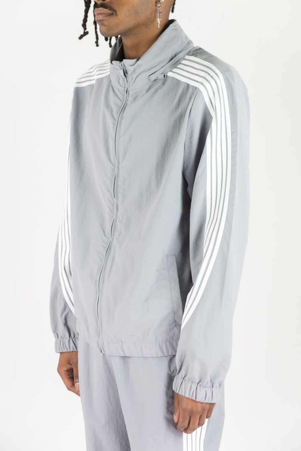 Bent Stripe Nylon Jacket (Grey)