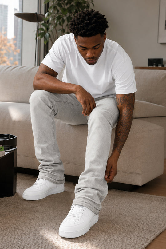 Vortex Stacked Denim (Grey Bleach Wash)