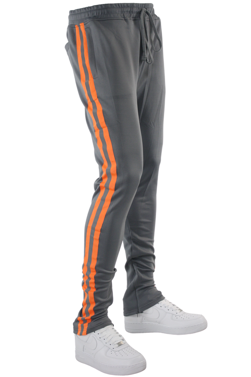 Reflective Tape Track Pants Grey - Orange (1A2-450) - Zamage