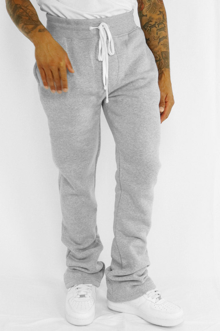 Fleece Stacked Fit Pant (Heather Grey) - Zamage