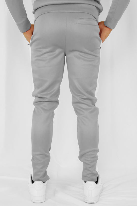 Outside Solid One Stripe Track Pants (Grey - White) - Zamage