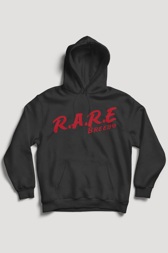 Zeldzame ras hoodie (rood logo)