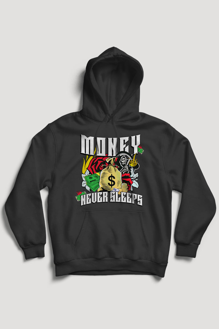 Money Never Sleeps Hoodie (Multi Color Logo)