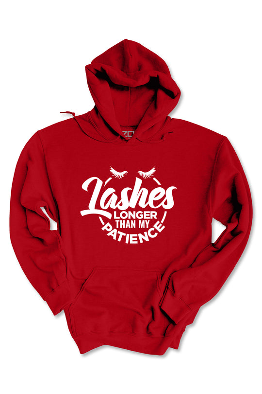 Lashes Longer Than My Patience Hoodie (White Logo)