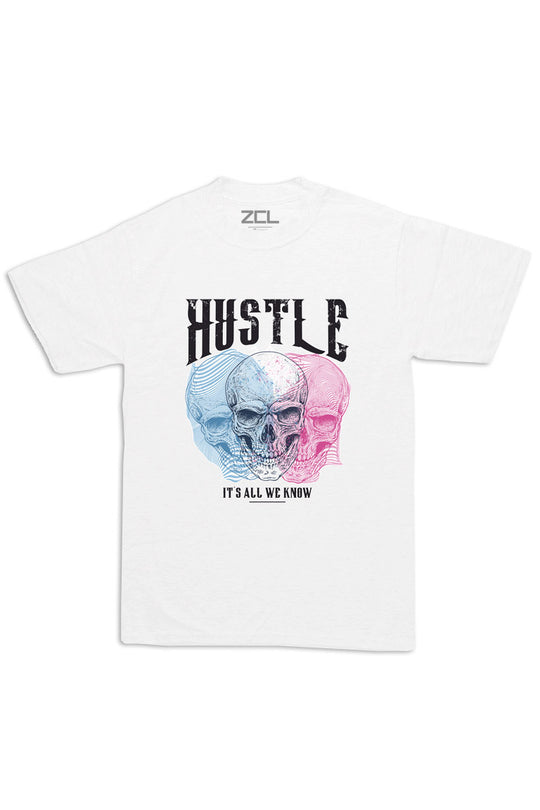 Oversized Hustle It's All We Know Tee (Black Logo) - Zamage