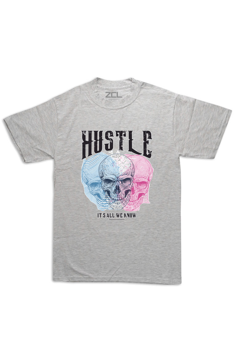 Oversized Hustle It's All We Know Tee (Black Logo) - Zamage