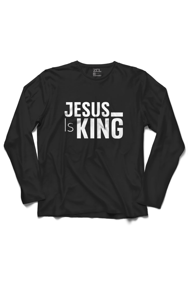 Jesus Is King Long Sleeve Tee (White Logo) - Zamage
