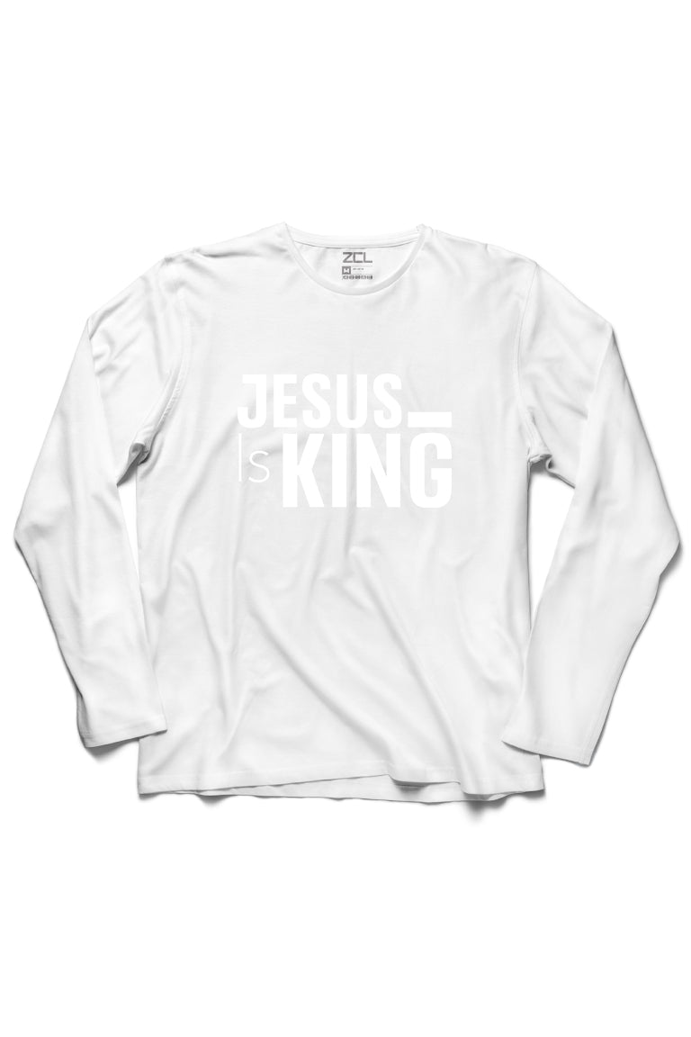 Jesus Is King Long Sleeve Tee (White Logo) - Zamage