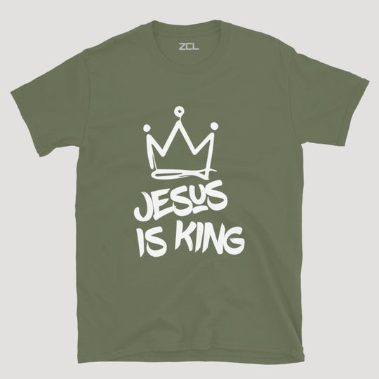 Jesus Is King Tee (White Logo) - Zamage