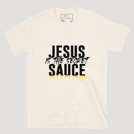 Jesus Is The Secret Sauce Tee (Black Logo) - Zamage
