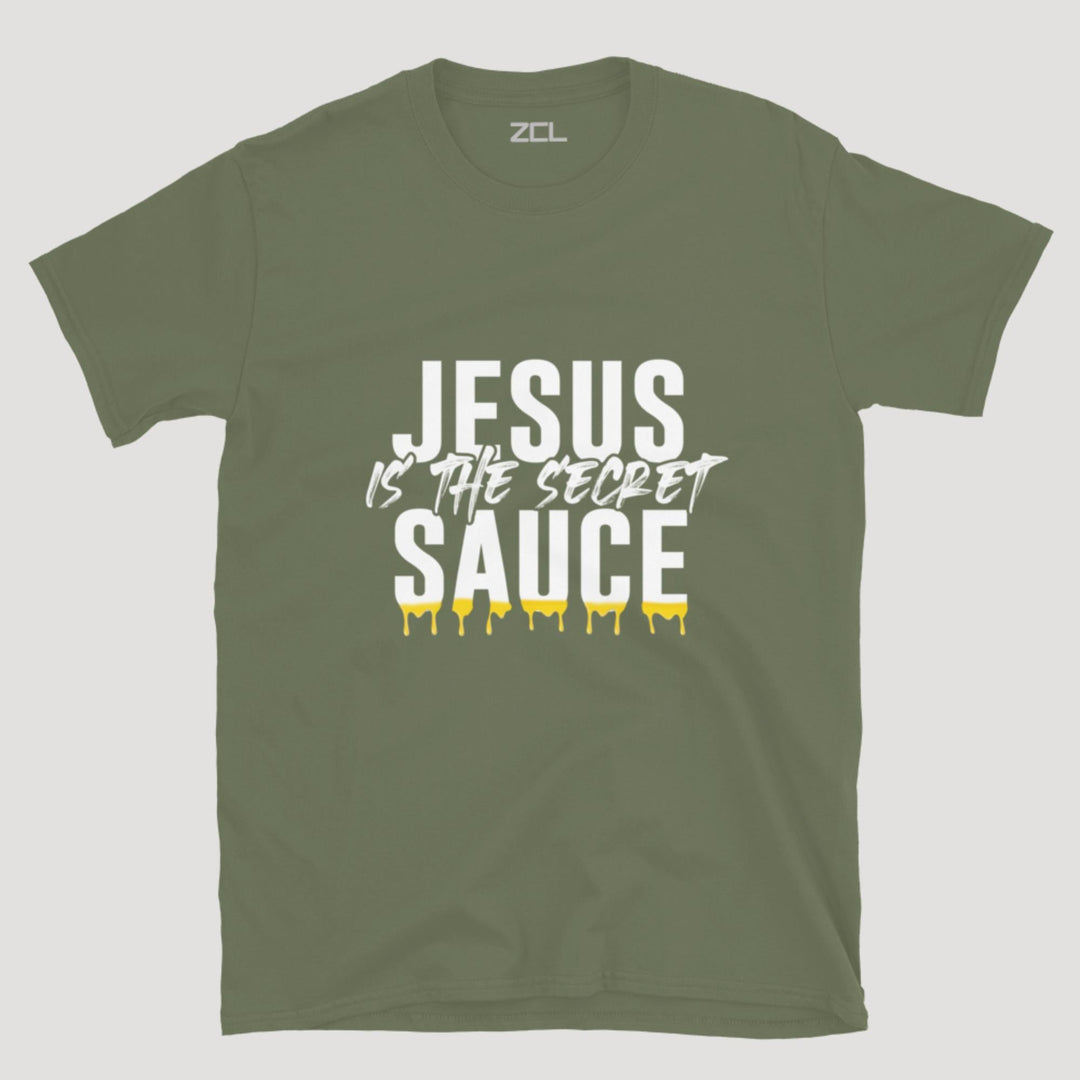 Jesus Is The Secret Sauce Tee (White Logo) - Zamage