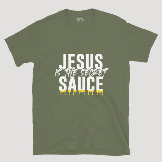 Jesus Is The Secret Sauce Tee (White Logo) - Zamage