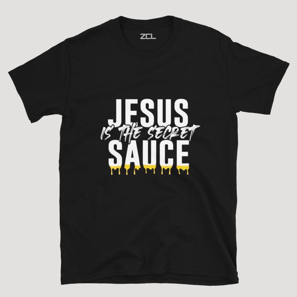 Jesus Is The Secret Sauce Tee (White Logo) - Zamage