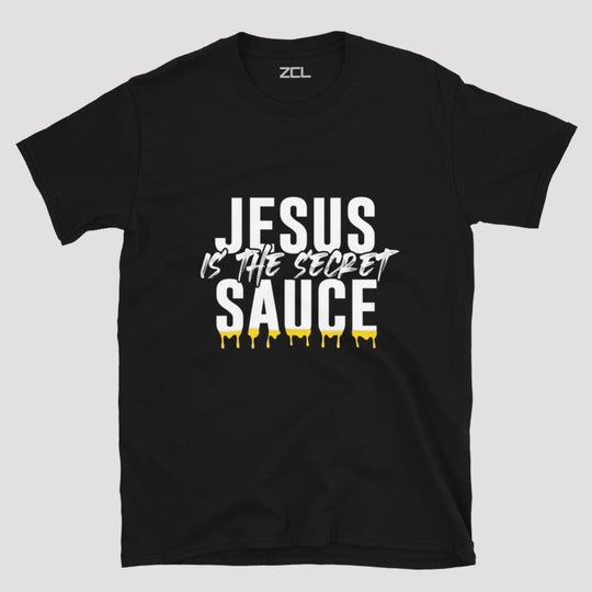 Jesus Is The Secret Sauce Tee (White Logo) - Zamage