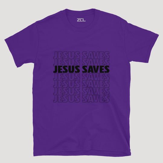 Jesus Saves Tee (Black Logo) - Zamage