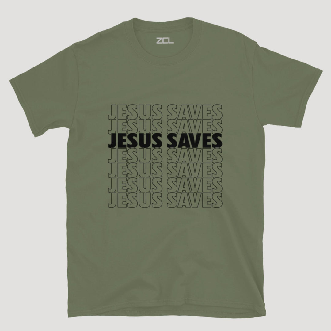 Jesus Saves Tee (Black Logo) - Zamage