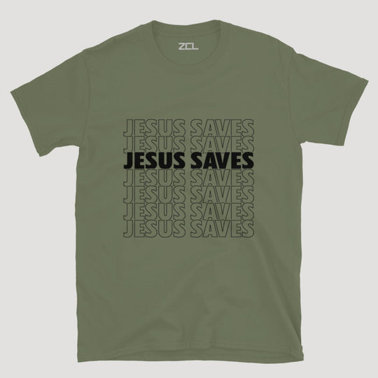 Jesus Saves Tee (Black Logo) - Zamage
