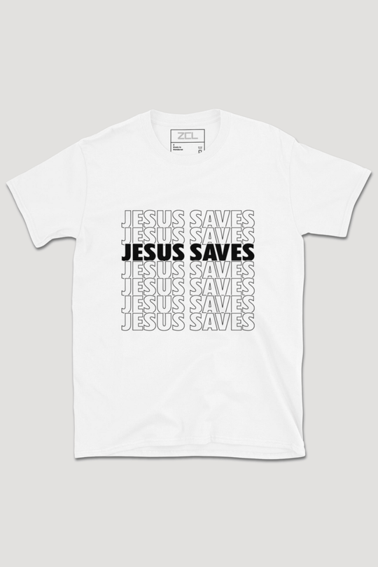 Jesus Saves Tee (Black Logo) - Zamage