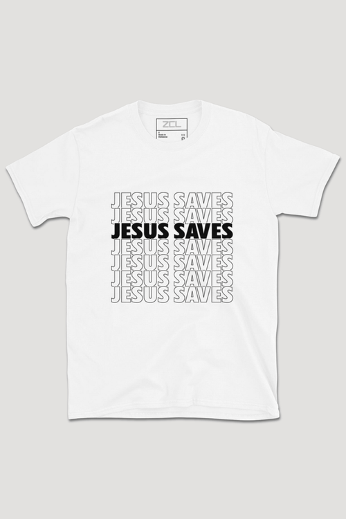 Jesus Saves Tee (Black Logo) - Zamage