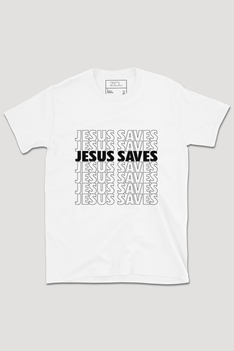 Jesus Saves Tee (Black Logo) - Zamage