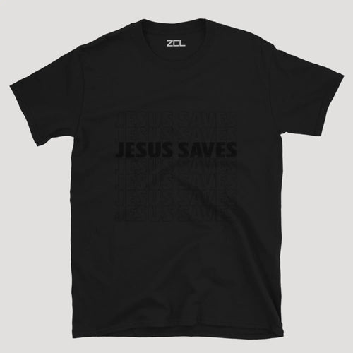 Jesus Saves Tee (Black Logo) - Zamage