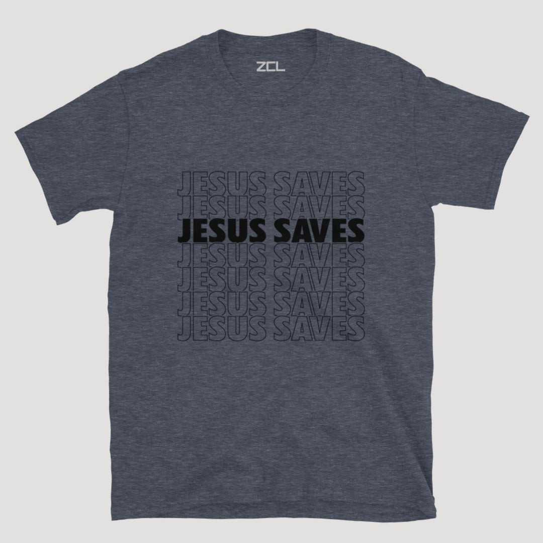 Jesus Saves Tee (Black Logo) - Zamage