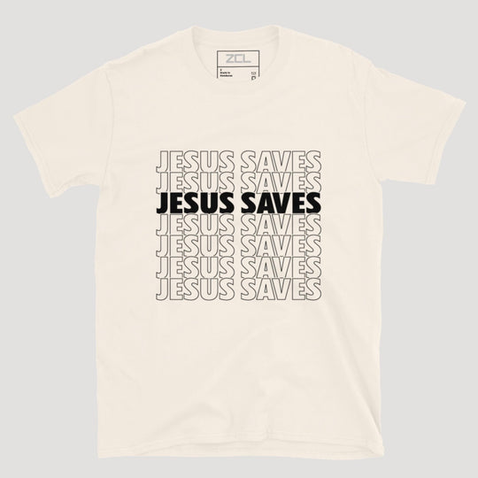 Jesus Saves Tee (Black Logo) - Zamage