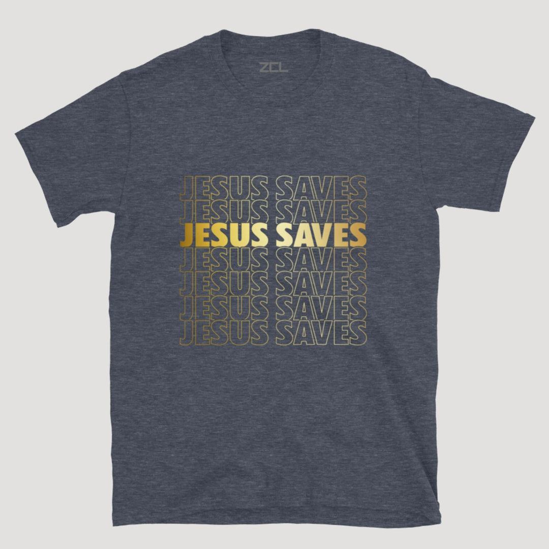 Jesus Saves Tee (Gold Logo) - Zamage